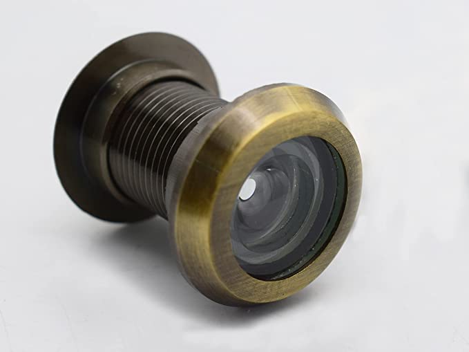 BOSNEY Implemental Brass Door Eye 180 Degree Round Door Eyes Viewer for Main Door 2 Antique Finish 1 - Image 1