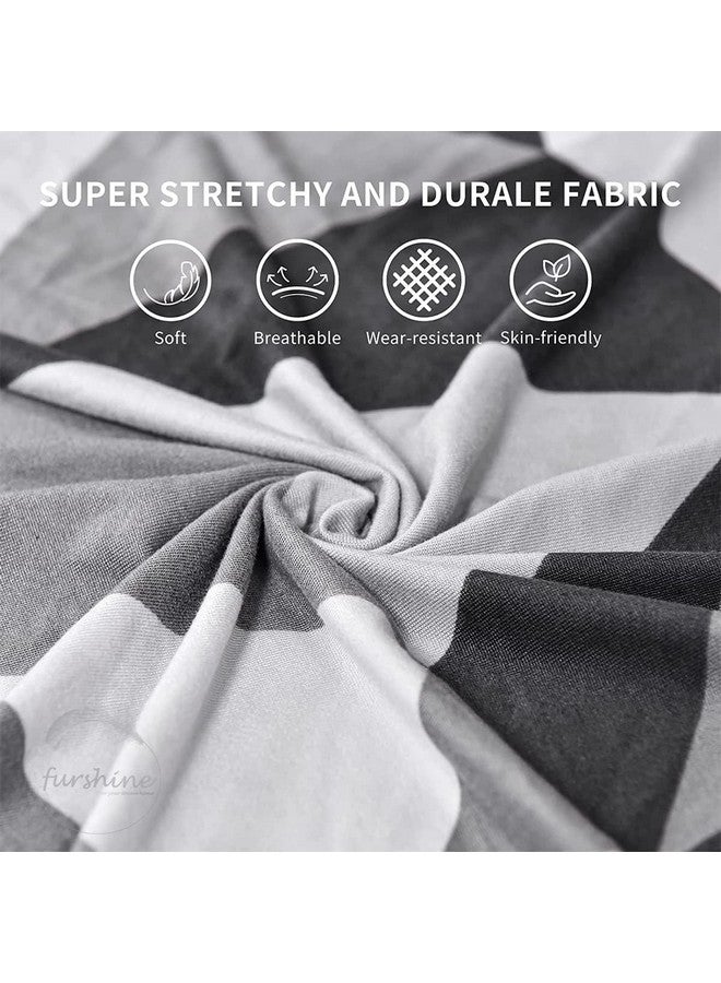B BESTILO Sofa Cover 3 Seater and 2 Seater Fully Covered Universal 5 Seater Sofa Cover Non-Slip Sticky Elastic Stretchable Sofa Set Slipcover Protector for (Black Prism, Five Seater (3+1+1)) - Image 5
