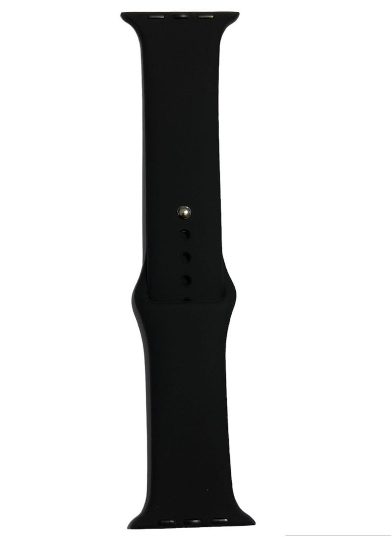 ماركة غير محددة - سوار رياضي من السيليكون الناعم لساعة Apple Watch Series SE - 42mm / 44mm - أسود - Image 1