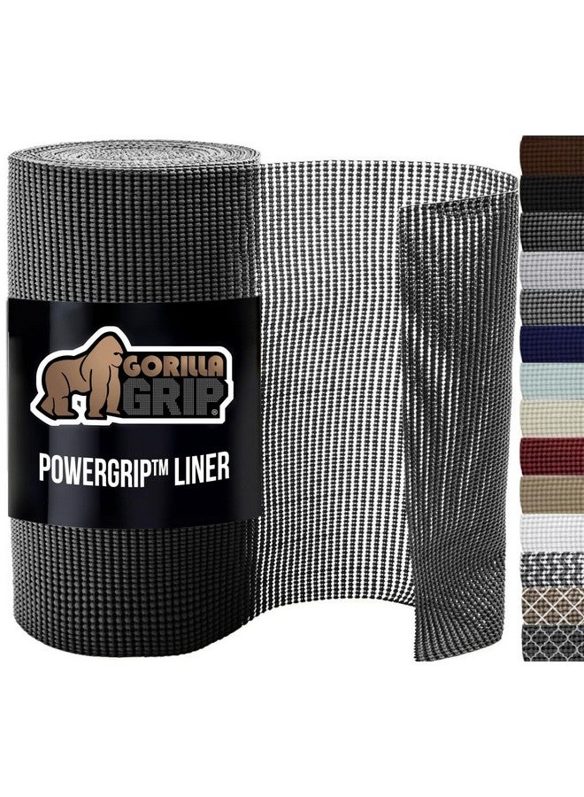 GORILLA GRIP powerGRIP Drawer Shelf and Cabinet Liner, Thick Strong Hold, Non-Adhesive Liners Protect Kitchen Cabinets and Cupboard, Bathroom Drawers, Easy Install, Breathable Mat, 12" x30', Gray - Image 1