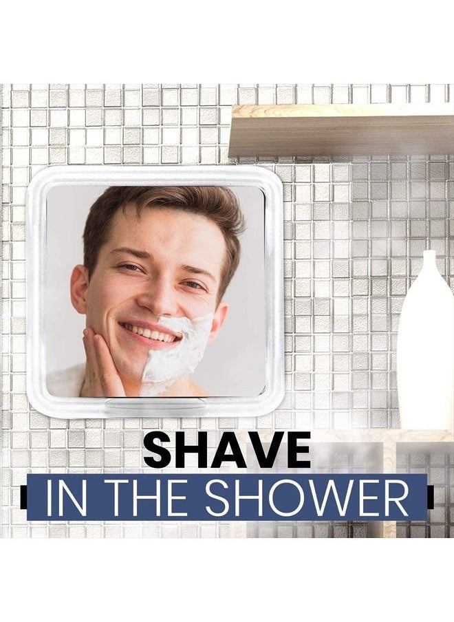 Mirrorvana - 3X Magnifying Shower Mirror For Fogless Shaving with Suction Cup, Shatterproof Surface and 360° Swivel, 6.3" x 6.3" - Image 1