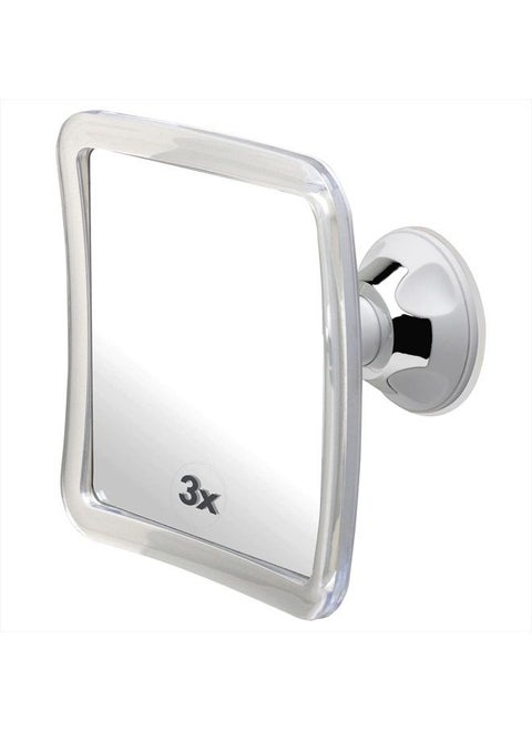 3X Magnifying Shower Mirror For Fogless Shaving with Suction Cup, Shatterproof Surface and 360° Swivel, 6.3" x 6.3"