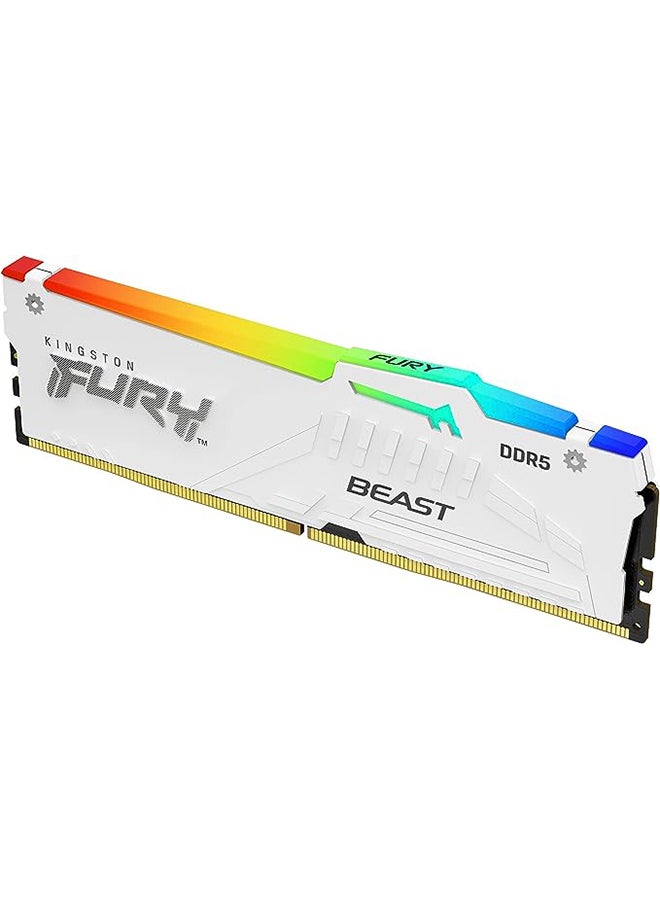Kingston Technology Fury Beast White RGB 64GB (2x32GB) 6000MT/s CL40 DDR5 XMP DIMM | Infrared Syncing | Fury CTRL Software | Overclocking | Plug N Play | Intel XMP 3.0 | Kit of 2 | KF560C40BWAK2-64/ - Image 1