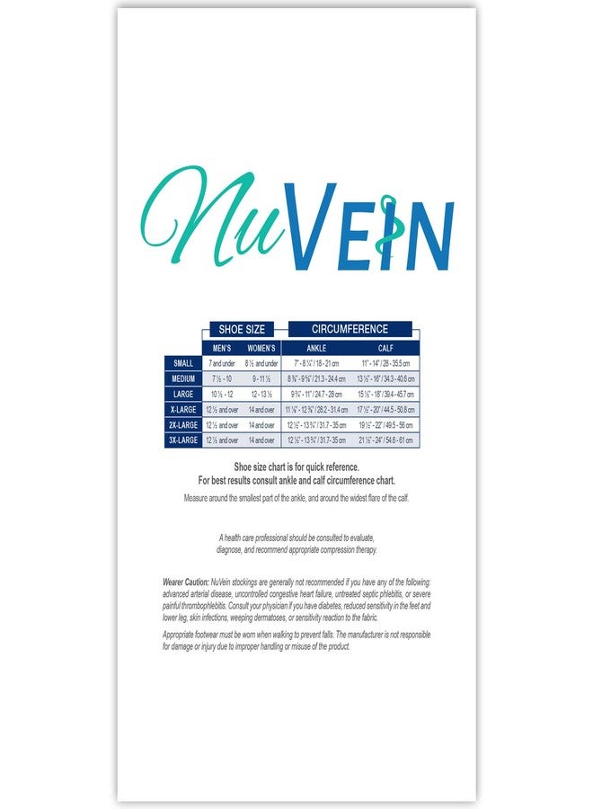 NuVein Medical Compression Stockings, 20-30 mmHg Support for Women & Men, Knee Length, Open Toe, Brown, X-Large - Image 5