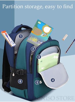DUNISO Boy's School Backpack with Pencil Case Waterproof Book Bag with Compartments for Teen Boy Kid Students Elementary School Kids' School Bag With Large Capacity  - Image 3