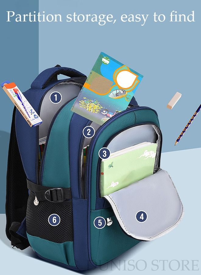 DUNISO Boy's School Backpack with Pencil Case Waterproof Book Bag with Compartments for Teen Boy Kid Students Elementary School Kids' School Bag With Large Capacity - Image 3