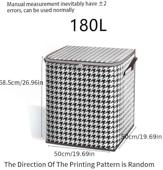TAMADAA HR MALL Collapsible Storage BagMultipurpose Foldable Laundry Bag Basket Quilt Storage Bag Big Closet Wardrobe Organiser Box with Moisture Proof Cloth Zippered Closure 180L Pack of 1 - Image 3