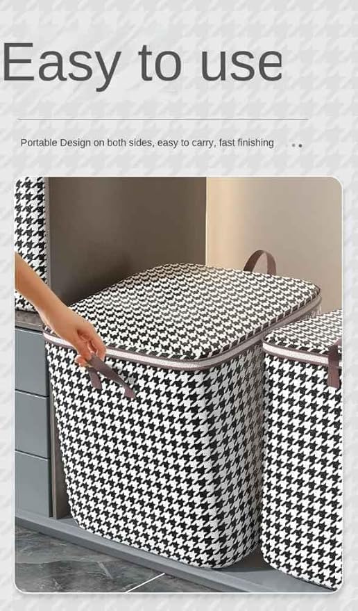 TAMADAA HR MALL Collapsible Storage BagMultipurpose Foldable Laundry Bag Basket Quilt Storage Bag Big Closet Wardrobe Organiser Box with Moisture Proof Cloth Zippered Closure 180L Pack of 1 - Image 2