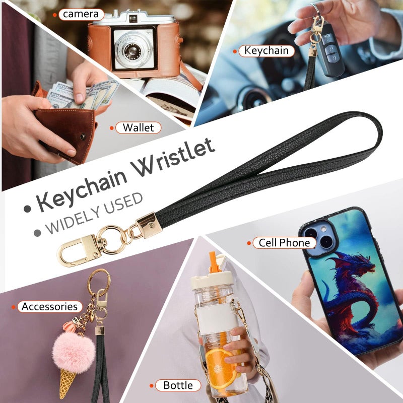 KNGITRYI Small Wristlet Wallets for Women RFID Credit Card Holder Wallet Keychain Wristlet Wallet Credit Card Wallets for Women (Black) - Image 4