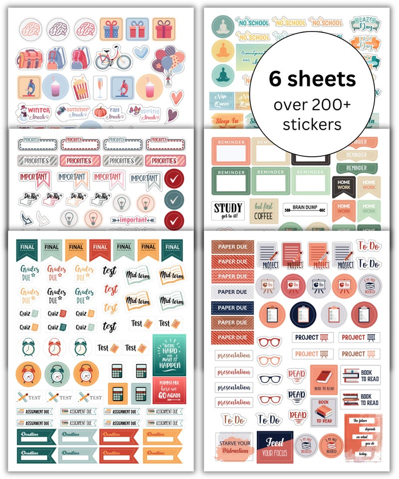 Lamare Planner Stickers for Students with Aesthetic and Inspirational Designs - Nursing Student, Middle School, High School, and College Stickers for Journaling - Image 1
