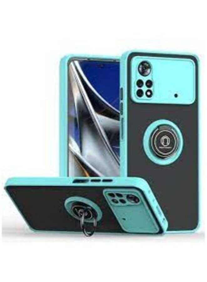 أكاليكس حافظة لهاتف شاومي بوكو إم 4 برو 4 جي حافظة عالمية رفيعة متينة حافظة صلبة لحماية الكاميرا غطاء خلفي مع حامل حلقي - Image 2