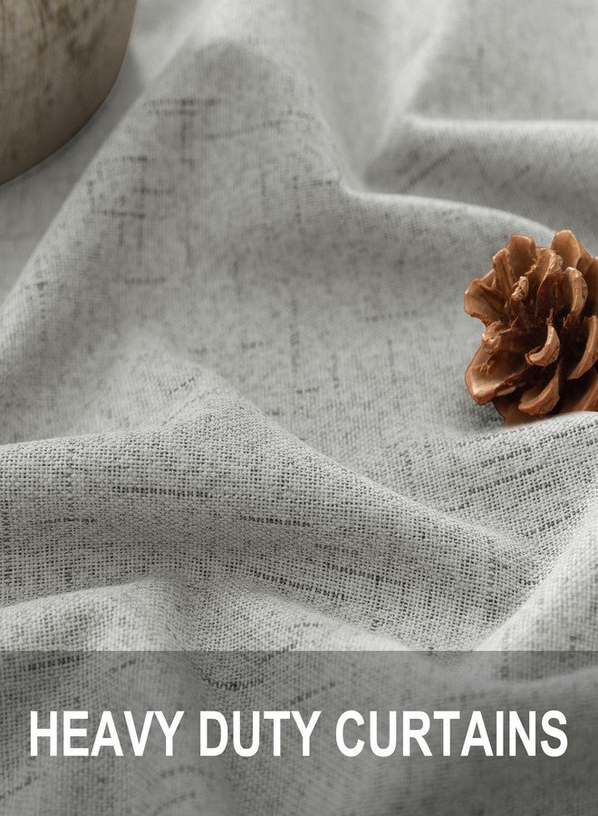 Pitalk ستائر تعتيم رمادية فاتحة، طول 84 بوصة، قطعتان لغرفة الطعام، ستارة تعتيم لغرفة النوم، ستائر طويلة من الكتان الرمادي المحكم، تحجب أشعة الشمس والضوء، مناسبة لغرفة المعيشة، مزودة بحلقة خلفية لباب الفناء. - Image 3