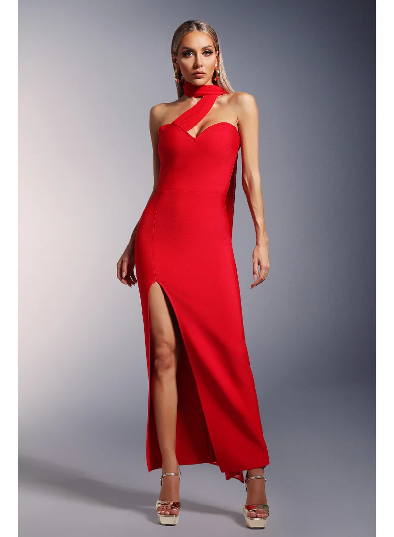 Bella Barnett Raki High Slit Bandage Maxi Dress
