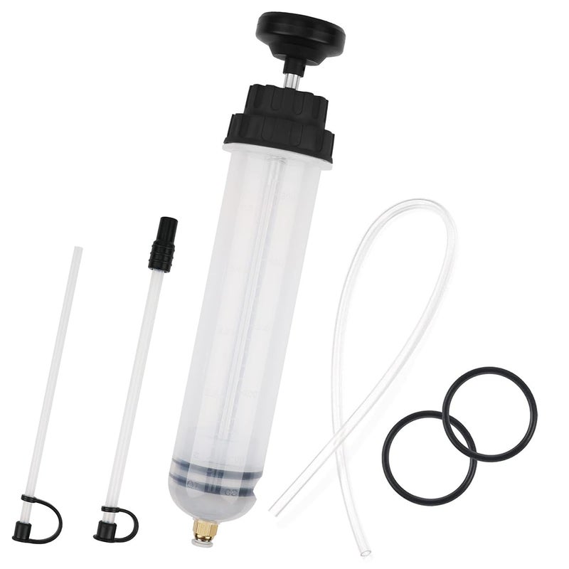 STHIRA® Oil Extractor Kit, Syringe-Style Oil Fluid Transfer Pump, 200cc Capacity, Manual Suction Syringe Pump Hand Transfer Pump for Refilling Brake Fluid, Power Steering Fluid, or Transmission Oil - Image 1