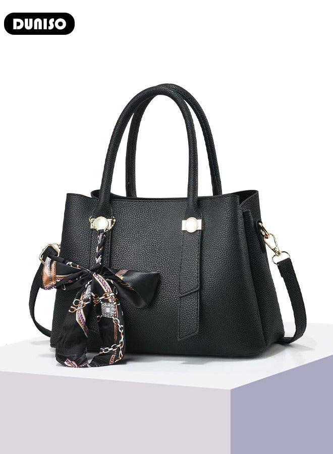 DUNISO Elegant Women's Handbag,Crossbody Bag with Removable Shoulder Strap,Large Capacity Tote Bag Shoulder Bag Fashion Ladies Satchel Bag for Women/Ladies Office Travel Daily Bag - Image 5