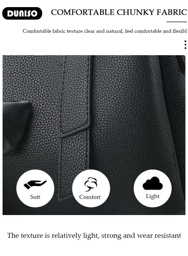 DUNISO Elegant Women's Handbag,Crossbody Bag with Removable Shoulder Strap,Large Capacity Tote Bag Shoulder Bag Fashion Ladies Satchel Bag for Women/Ladies Office Travel Daily Bag - Image 4