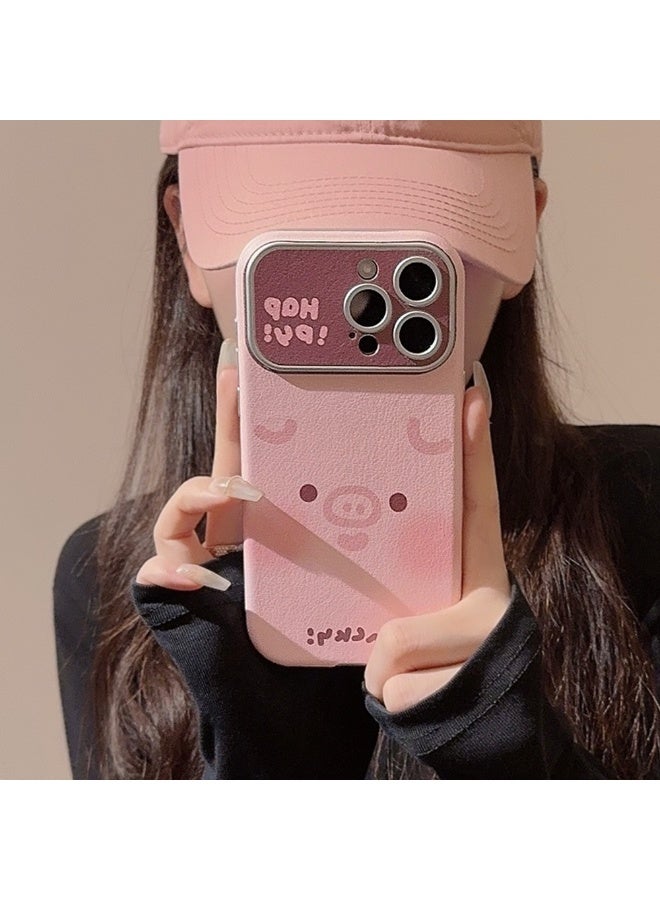 NIBEMINENT Cute Little Pigs And Ducks Protective TPU Case Cover For iPhone 17 Pro, Silver Colored Foundation Piggy Look