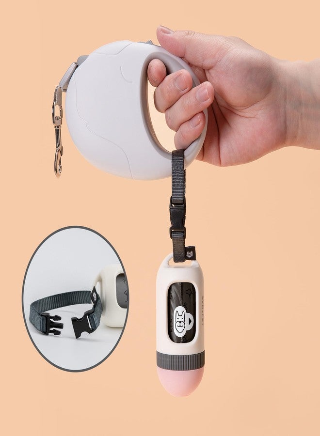 SVD.PET Dog Poop Bag Dispenser, Retractable Dog Waste Bag Holder for Leash, Pet Poop Bag Holder with 15 Bags, Dog Walking Accessory (White/Pink) - Image 3
