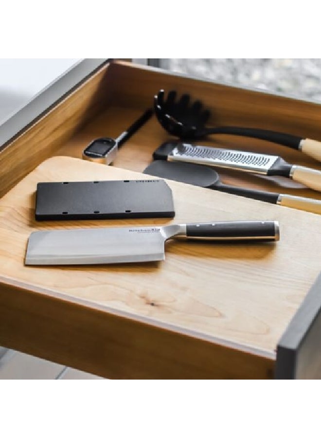 KitchenAid High-Carbon Japanese Steel Eastern Style Cleaver with Sheath Silver and Black 15 cm KOG6IVSSOHOBA - Image 4