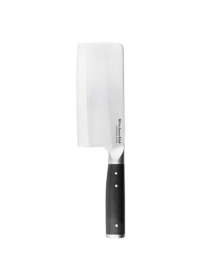 KitchenAid High-Carbon Japanese Steel Eastern Style Cleaver with Sheath Silver and Black 15 cm KOG6IVSSOHOBA - Image 2
