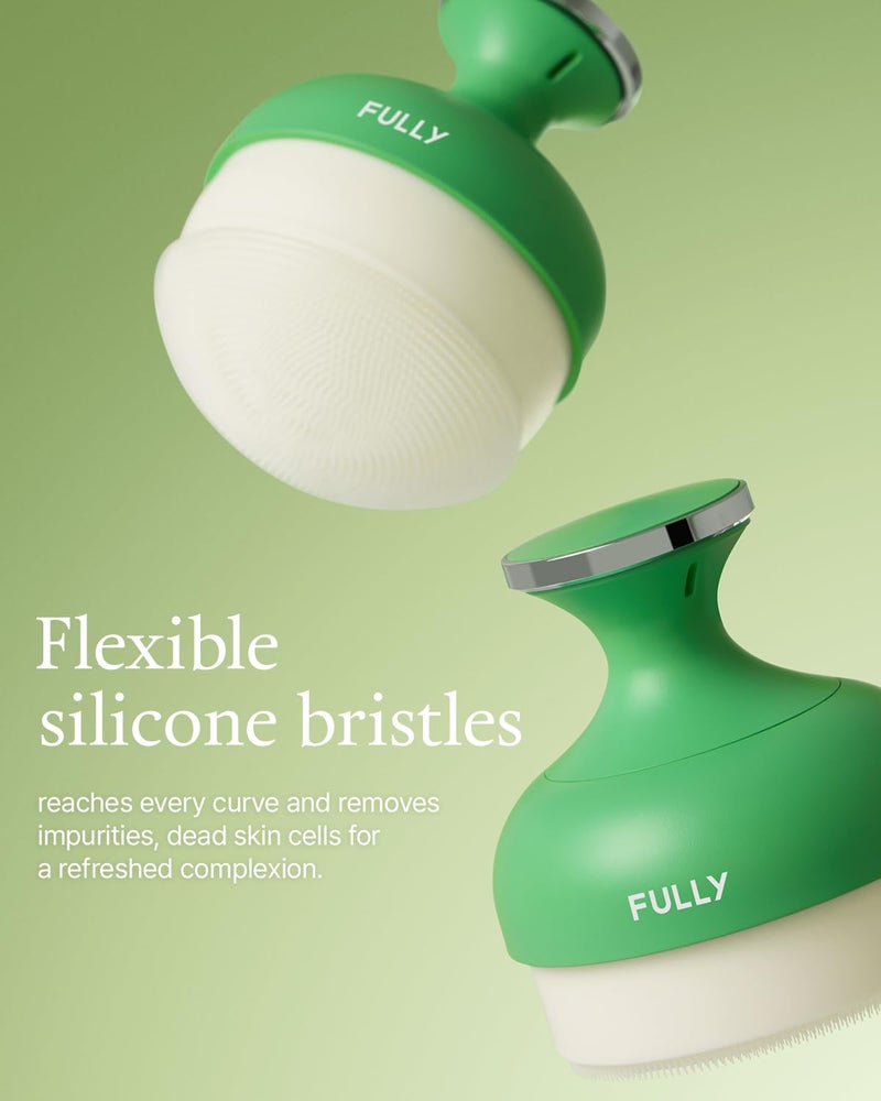FULLY Pore Cleansing Silicon Brush, Effective Pore Cleaner, Over 2000 Fine Bristle, Unclog Pores, Blackhead Brush, Sebum Remover Tool, Gentle Exfoliator, Pairs with Green Tomato Clay Mask Cleanser - Image 3