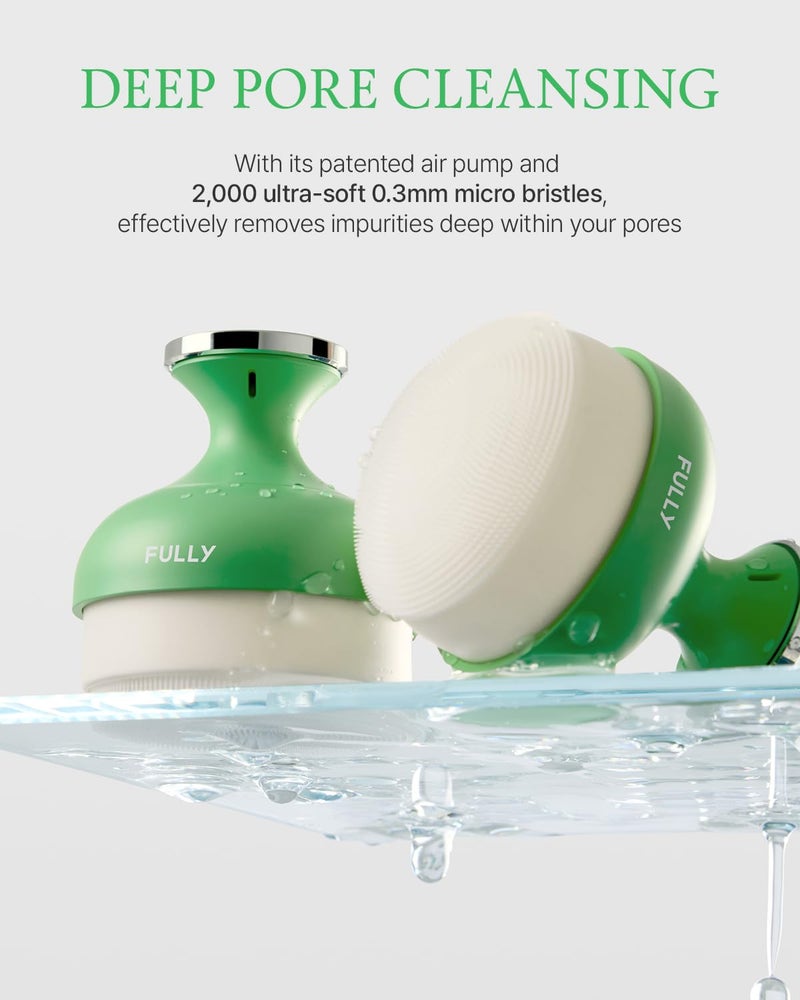 FULLY Pore Cleansing Silicon Brush, Effective Pore Cleaner, Over 2000 Fine Bristle, Unclog Pores, Blackhead Brush, Sebum Remover Tool, Gentle Exfoliator, Pairs with Green Tomato Clay Mask Cleanser - Image 4