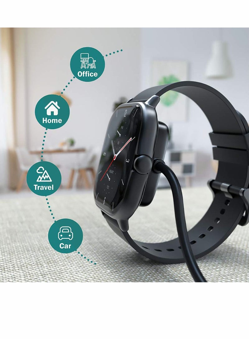 SYOSI Usb  Watch Charging Cable For Amazfit GTR etc Smart Watch Black  - Image 5