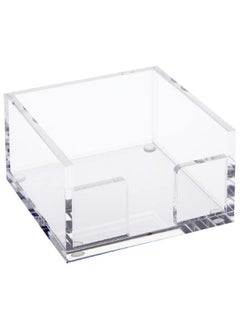 Juvale Clear Acrylic Sticky Note Holder for Desk Organization, Office Supplies Organizer, Notepad Dispenser for Dorm Room Accessories (4 x 4 in) 