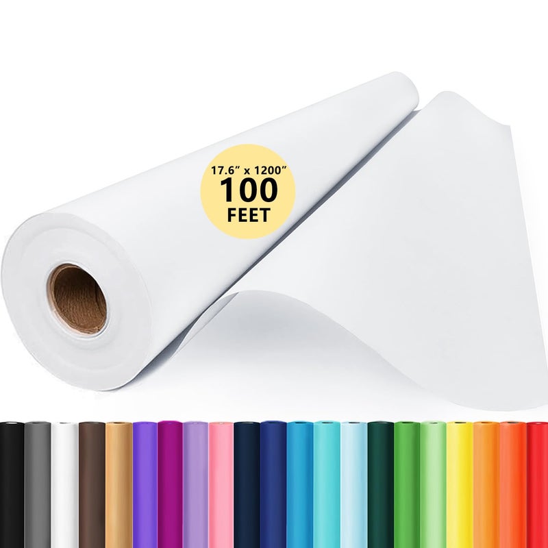 Drawing Paper Roll for Art Supplies 176x1200 100 Easel Craft Decorative Paper White Eid Gift Wrapping Paper Solid Color Poster Kraft Paper Perfect for Valentines Day Wedding Birthday