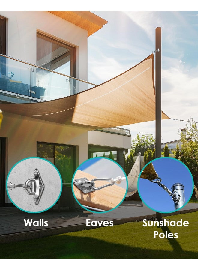 EVERSEE EVERSEE Sun Shade Sail Hardware Kit 6-8 inch 304 Stainless Steel for Rectangular/Square/Triangle Sun Shade Sail Installation Patio Lawn and Garden, Heavy Duty Anti-Rust Sail Shade Hardware Kit, 40 Pcs - Image 3
