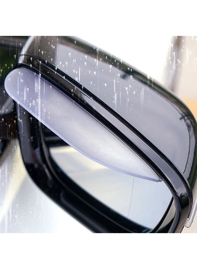 Pincuttee 2PC Side Mirror Visor Rain Guards,Car Rear View Mirror Rain Cover,Silicone Rain Shield,Mirror Cover Rubber Visor Guard(Transparent,2Pack) - Image 1