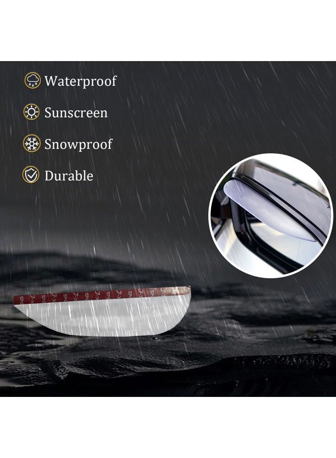 Pincuttee 2PC Side Mirror Visor Rain Guards,Car Rear View Mirror Rain Cover,Silicone Rain Shield,Mirror Cover Rubber Visor Guard(Transparent,2Pack) - Image 4