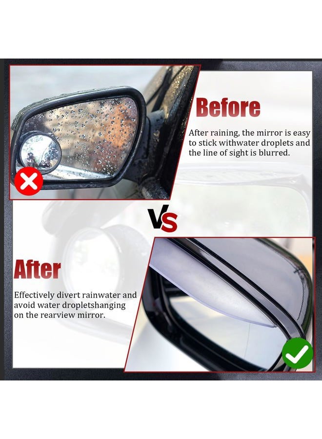 Pincuttee 2PC Side Mirror Visor Rain Guards,Car Rear View Mirror Rain Cover,Silicone Rain Shield,Mirror Cover Rubber Visor Guard(Transparent,2Pack) - Image 3