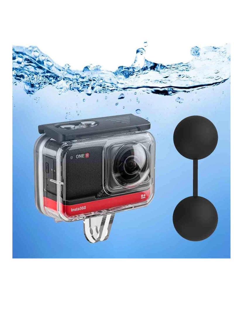 KASTWAVE - Dive Case, KASTWAVE for Insta360 ONE R 360 Degree Action Camera, Waterproof Housing Underwater Diving Shell 45M/148FT with Thumbscrew Accessory - Anti-Fog Insert Kits - Image 1