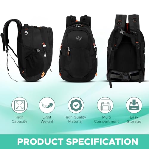 Wesley Spartan Unisex Travel Hiking Laptop Bag fits Upto 17.3 inch with Raincover and Internal Organiser Backpack Rucksack College Backpack - Image 3