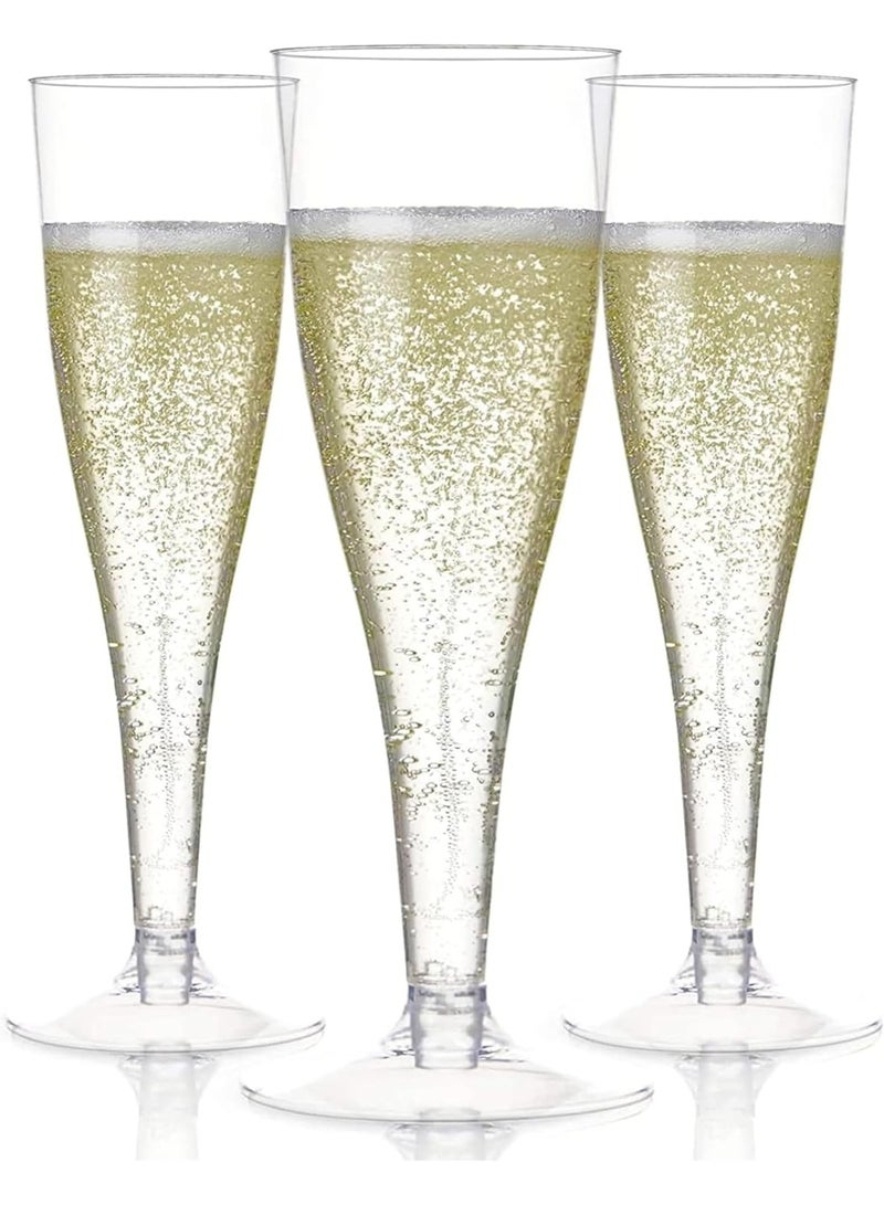 بواو طقم من 50 كأس شامبانيا بلاستيكي شفاف من BOAO - سعة 4.5 أونصة من الكؤوس المقاومة للكسر - مناسب لحفلات الزفاف وحفلات الكوكتيل والاحتفالات الخارجية - Image 1