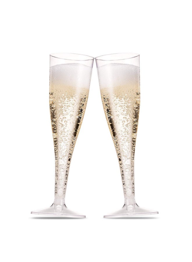 بواو طقم من 50 كأس شامبانيا بلاستيكي شفاف من BOAO - سعة 4.5 أونصة من الكؤوس المقاومة للكسر - مناسب لحفلات الزفاف وحفلات الكوكتيل والاحتفالات الخارجية - Image 4