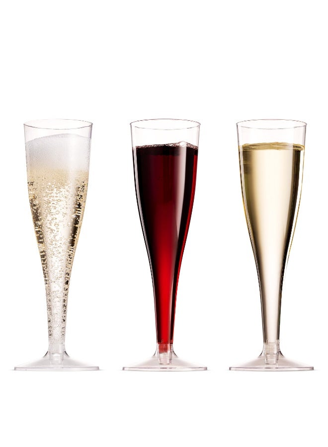 بواو طقم من 50 كأس شامبانيا بلاستيكي شفاف من BOAO - سعة 4.5 أونصة من الكؤوس المقاومة للكسر - مناسب لحفلات الزفاف وحفلات الكوكتيل والاحتفالات الخارجية - Image 5