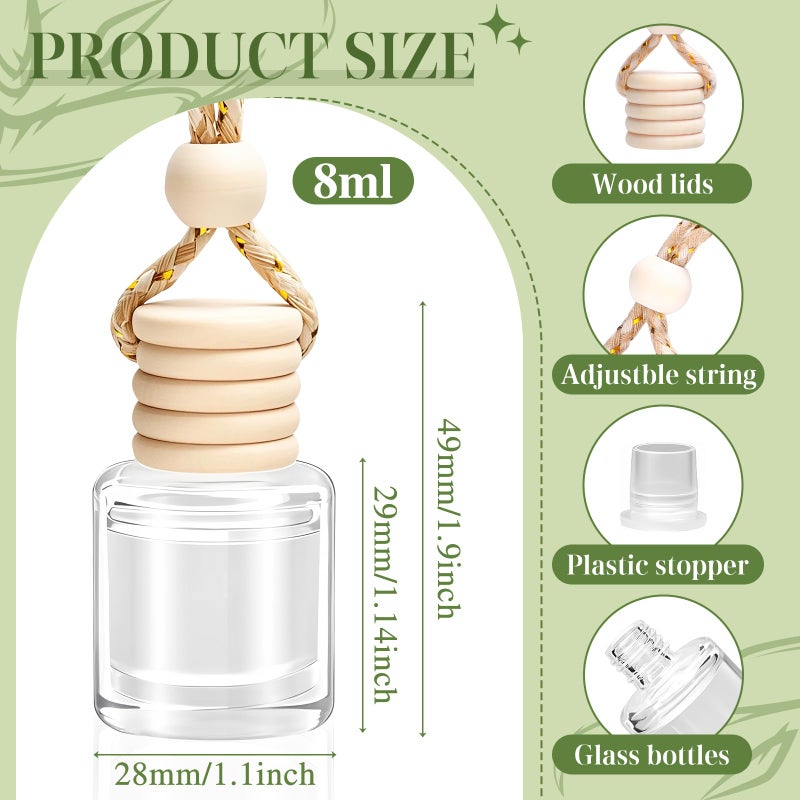 AROIC 6 Pack Car Air Freshener Hanging, New Car Scent Natural Plant Essential Oil Fragrance Diffuser, Unisex Air Freshener Aromatherapy Effectively Eliminates Odors Long-Lasting Fresh Scent (8ml Each) - Image 5
