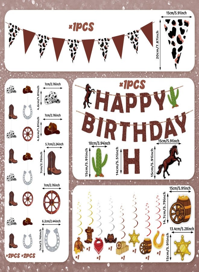 KEEPARTY 23 PCS Western Party Decorations Set - Cowboy Birthday Banner, Hanging Swirls, Streamers for Party Supplies - Image 2