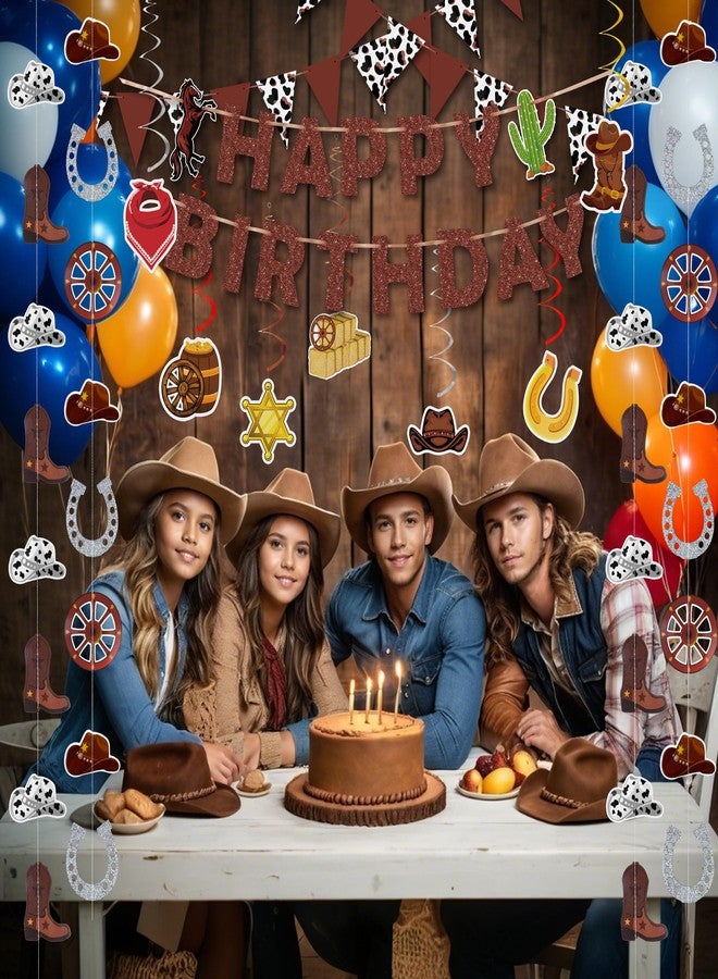 KEEPARTY 23 PCS Western Party Decorations Set - Cowboy Birthday Banner, Hanging Swirls, Streamers for Party Supplies - Image 4