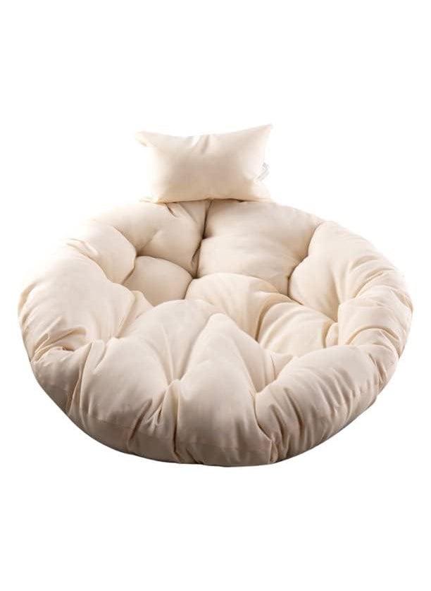 ANAND INDIA GROUPS ANAND INDIA GROUPS Round Cushion for Swing Chair for Outdoor Indoor Hammock Balcony Garden Patio Swing Hammock ChairCream  - Image 1