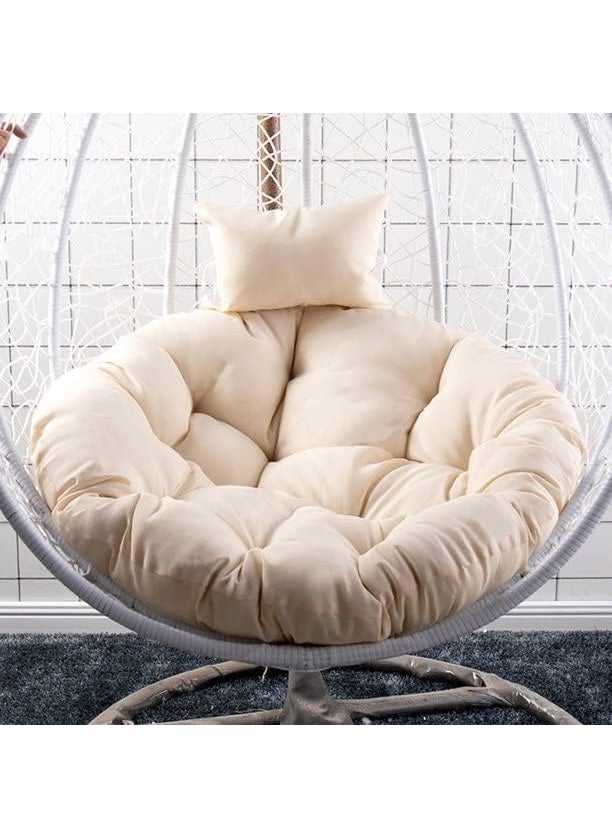 ANAND INDIA GROUPS ANAND INDIA GROUPS Round Cushion for Swing Chair for Outdoor Indoor Hammock Balcony Garden Patio Swing Hammock ChairCream  - Image 2