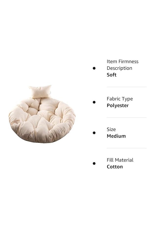 ANAND INDIA GROUPS ANAND INDIA GROUPS Round Cushion for Swing Chair for Outdoor Indoor Hammock Balcony Garden Patio Swing Hammock ChairCream  - Image 5