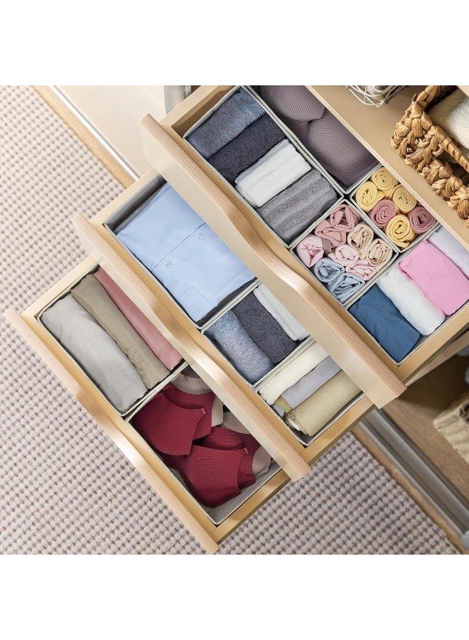Kootek Kootek 16 Pack Drawer Organizer Clothes, Dresser Drawer Organizers for Clothing Fabric Foldable Closet Organizers and Storage Bins for Baby Clothes, Nursery, Underwear, Bras, Socks  - Image 5
