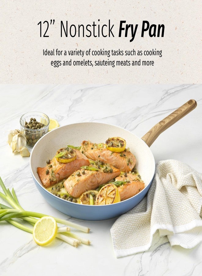 GoodCook Healthy Ceramic Titanium-Infused 12” Fry Pan, Light Blue - Induction Cookware, Nonstick Cooking Pan, Frying Pan Skillet for Eggs, Meats, Vegetables, Sauces, Warming Tortillas - Image 2