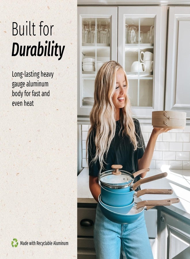 GoodCook Healthy Ceramic Titanium-Infused 12” Fry Pan, Light Blue - Induction Cookware, Nonstick Cooking Pan, Frying Pan Skillet for Eggs, Meats, Vegetables, Sauces, Warming Tortillas - Image 3