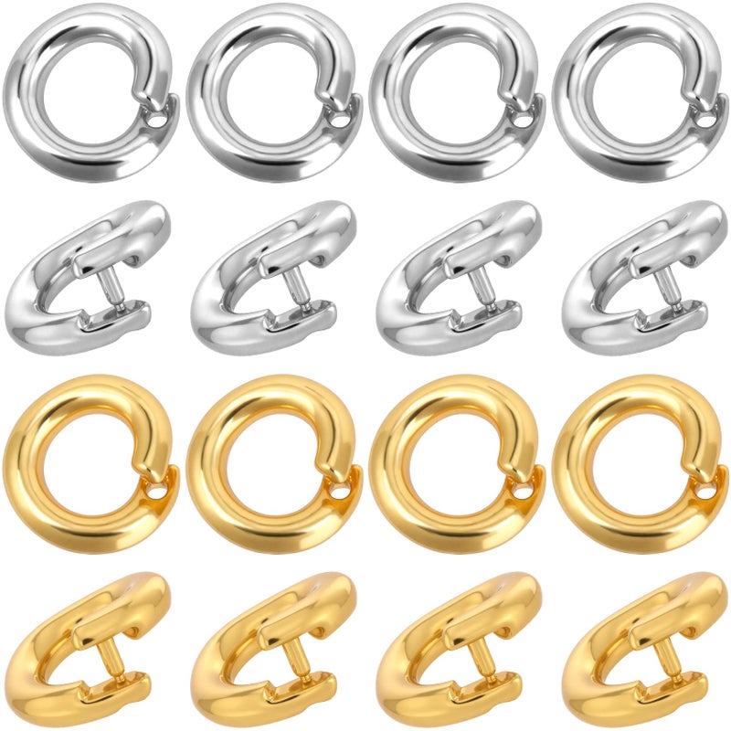 Winsyison 20pcs Split Open End Jump Ring, 18K Gold & Silver Plated Locking Circle Clasp Ring, ID 3mm Connector Accessories for Earrings Bracelets Necklaces DIY Crafts Jewelry Making - Image 1