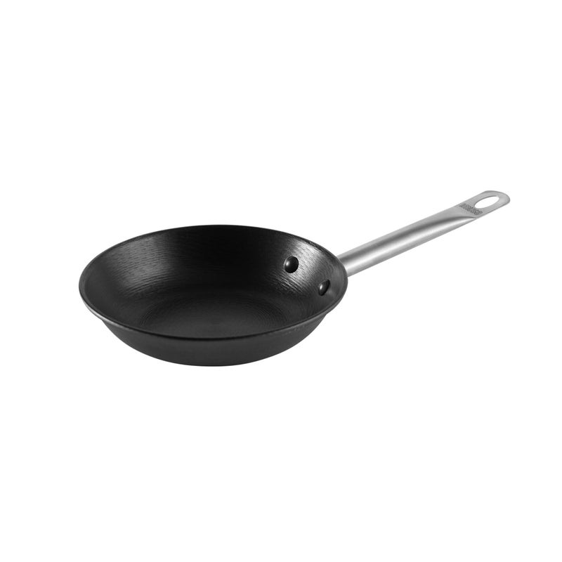 IMUSA USA S Light Cast Iron PreSeasoned NonStick Saute Pan with Stainless Steel Handle 11Inch Black