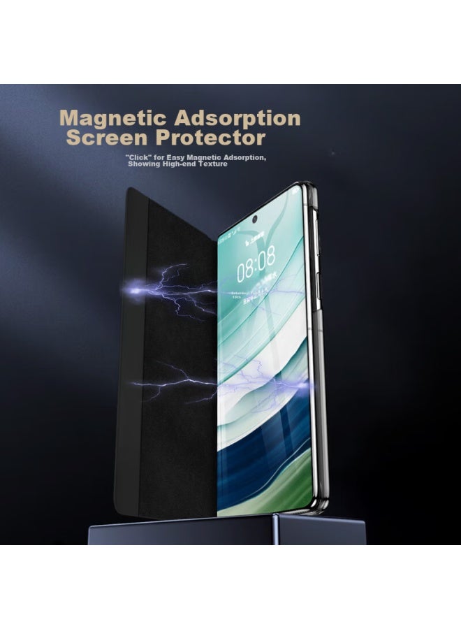 To Lonnie Zilangni, Suitable For Huawei X5 Phone Case, Matex5 Collector's Edition Protective Cover, Foldable Screen Ultra-thin Full Protection Anti-drop Genuine Leather Magnetic Flip Cover, High-end Business Style For Men And Women, Xuan Black Color - Image 1